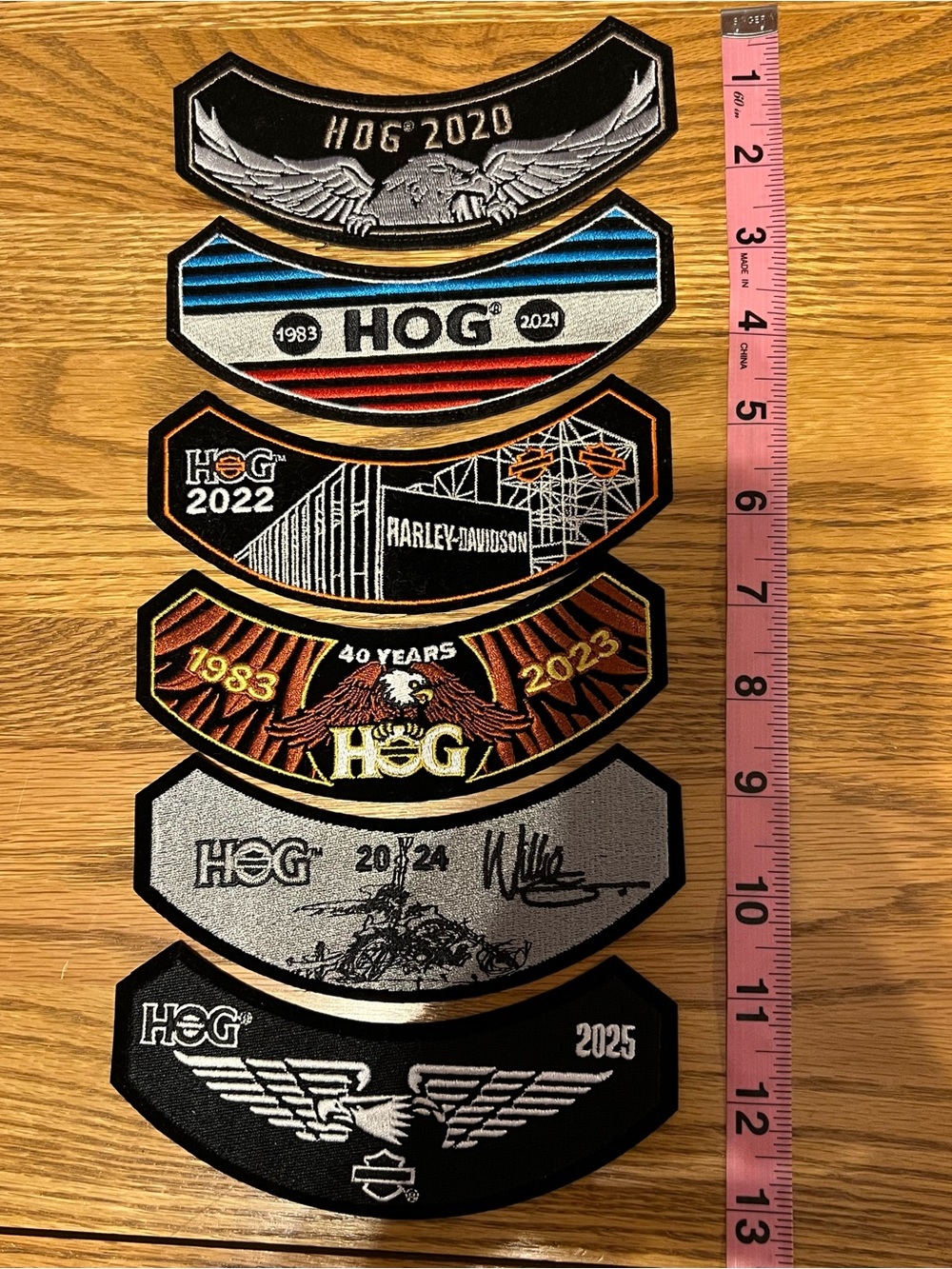 Harley-Davidson® HOG Rocker Patches Lot (6) 🐷 - Picture 4 of 7